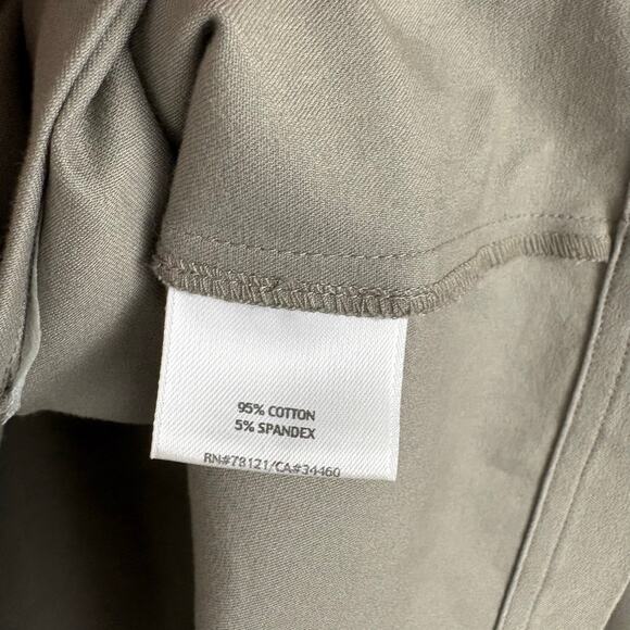 Eileen Fisher Gray Utility Safari Cotton Twill Stretch Snap Up Jacket Size Large - Picture 3 of 7